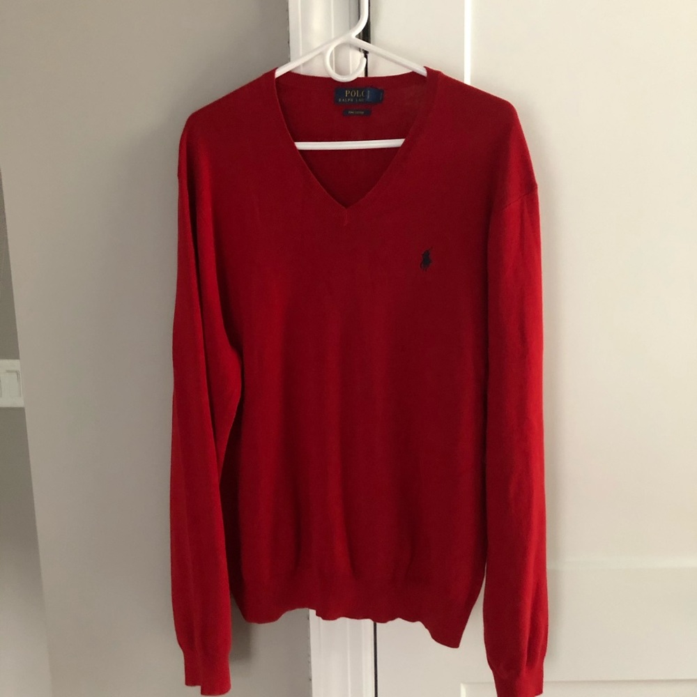 Ralph Lauren Polo red V-neck Men’s sweater.